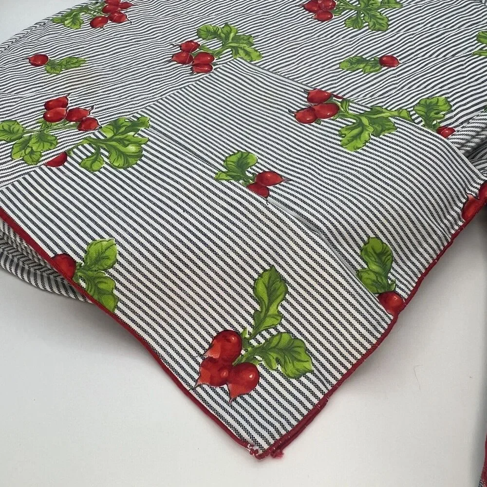 Set 12 Blue Striped Raddish Quilted Placemats Napkins Garden Summer Outdoor 17